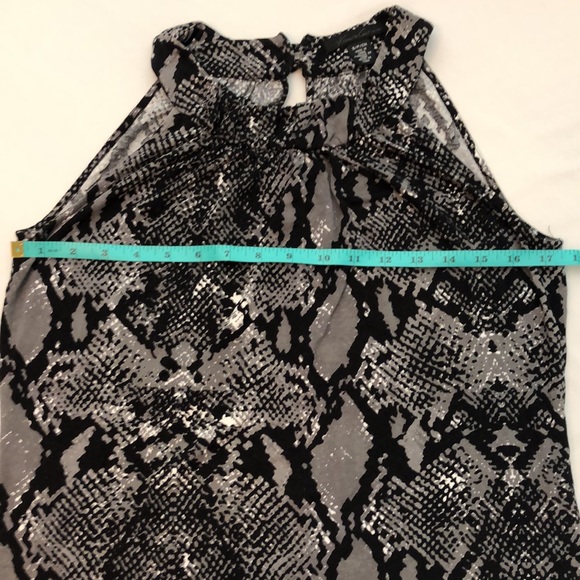 Kenneth Cole Womens Black & Tan Snake Skin Print Halter Top Blouse Size Small - Picture 7 of 9